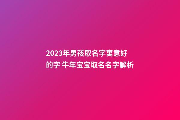2023年男孩取名字寓意好的字 牛年宝宝取名名字解析